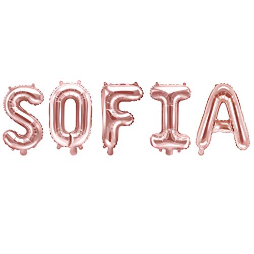 Luftballon Folie Mylar Rosa Gold Name Sofia 35 cm von Generico