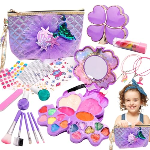 Make-up-Spielzeug-Set – ungiftiges Kosmetik-Set für Mädchen und | Leichtes und lustiges Spielzeug für Mädchen, waschbares Make-up für Kinder, Cosm-Set von Genérico