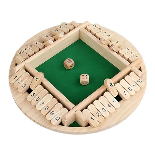 Mathematik-Spiele aus Holz, Würfelspiel Shut the Box | Würfelspiele für 2-4 Spieler - Tragbare Brettspiele, Lernspiel aus Holz für Compacy-Partys von Genérico