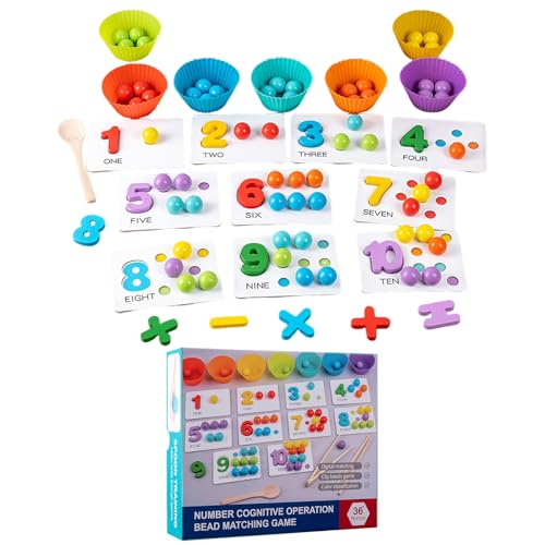 Mathematikspielzeug mit Perlen, pädagogisches Zählspielzeug mit Stäbchen und Löffeln, numerisches Erkennungsspiel für und Mädchen, Geschenk für Geburtstag und Partys Mathematikspielzeug mit Perlen, pädagogisches Zählspielzeug mit Stäbchen und Löffeln, numerisches Erkennungsspiel für und Mädchen, Geschenk für Geburtstag und Partys von Genérico