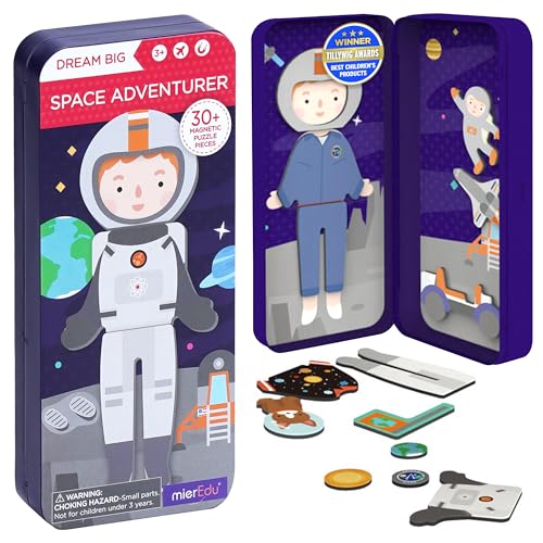 mierEdu Magnetspiel Box Astronaut zum Ankleiden - Fördert Motorik + Fantasie I Ideal für zuhause & Reisespiel für Kinder I Magnet Spielzeug Kinder I Reisespiele Kinder ab 3 Jahre von mierEdu