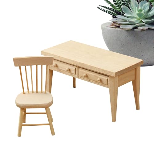 Miniaturmöbel – Tischstühle Set | Puppenhauszubehör im Maßstab 1/12 | Mini-Esstisch für 4 Personen | Esstisch und Stuhl | Spielzeug für Puppenhaus aus Holz Miniaturmöbel – Tischstühle Set | Puppenhauszubehör im Maßstab 1/12 | Mini-Esstisch für 4 Personen | Esstisch und Stuhl | Spielzeug für Puppenhaus aus Holz von Genérico
