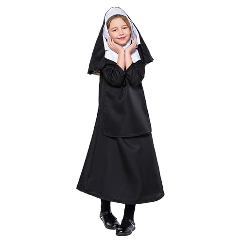 Nonne Kostüm | Zubehör für Nonne Kostüme | Nonne Cosplay Kleid Mary | Nonnenkleid mit Tonaca | Nonnenkostüm für Halloween | Erwachsene Cosplay Kostüm von Generico