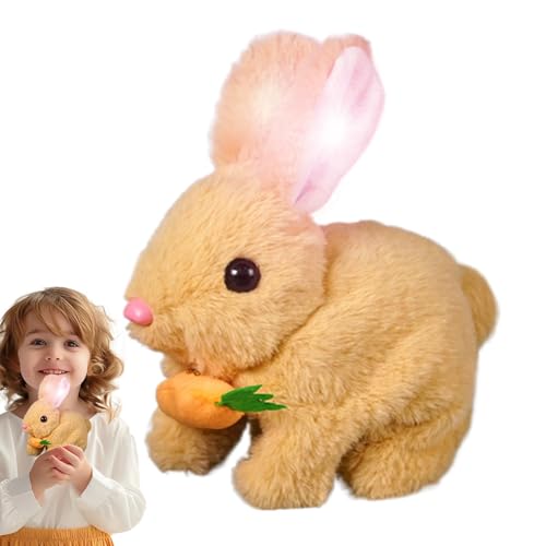 -Plüschspielzeug, gefüllter für Mädchen | Easter Bunny Soft Doll Toys – Game Interactive Rabbit Cute Puppen, Springen und Schütteln elektronischer Ohren, gefüllt mit Korb D von Genérico