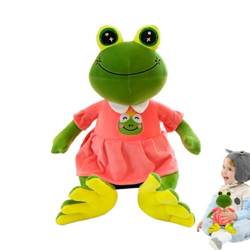 Plüschtier mit Frosch, gefüllt, Frosch, weiche Begleittierpuppe, Plüschtiere, Plüschtiere, Plüschtiere, Plushie Puppen-Kissen für Kinder, Erwachsene, Puppenpuppe von Genérico