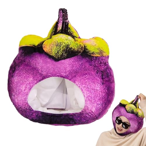 Plüschtiere Obsthut | Mangosteen Kopfschmuck verkleiden sich | Süße Neuheit Plüsch Obst Mangosteen Köpfe | Fotoprojekt Dress Up Hat Roll Spiel | Plüsch Cospla Kostüm von Generico