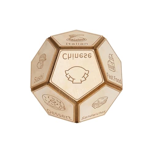 Polyedrische Entscheidungswürfel-Set – Lebensmittelentscheidung aus Holz, verschiedene Auswahl an 12 Seiten, Entscheidungshilfe für Reisen zu Hause Polyedrische Entscheidungswürfel-Set – Lebensmittelentscheidung aus Holz, verschiedene Auswahl an 12 Seiten, Entscheidungshilfe für Reisen zu Hause von Genérico