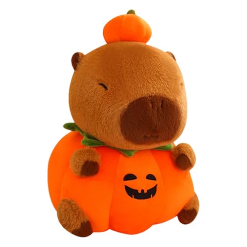 Pumpkin Capybara Plush Toy - Halloween Capybara Plush Toy | Pumpkin-Themed Capybara Stuffed Tier | Lustiges Stuffed Spielzeug für Wohnzimmer, Schlafzimmer, Dorm, Heimdekoration von Genérico