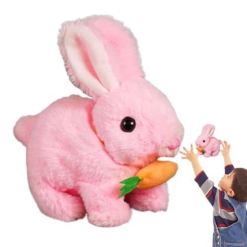 Realistisches Kaninchen-Spielzeug, realistisches Kaninchen-Plüschtier | Easter Bunny Soft Doll Toys, Game Interactive Rabbit Cute Puppen, Springen und Schütteln von elektronischen Ohren, gefüllt mit von Genérico