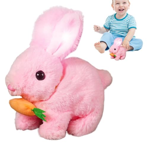 Realistisches Kaninchen-Spielzeug für Kinder - Easter Bunny Soft Doll Toys - Game Interactive Rabbit Cute Puppen, Springen und Schütteln von elektronischen Ohren, gefüllt mit Osterkorb von Genérico