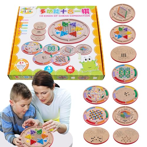 Schachspiel, Damen und Schachbrettspiel, multifunktionales Holzspiel, Lernspielzeug für Partys zu Hause, Reisen, Partys Schachspiel, Damen und Schachbrettspiel, multifunktionales Holzspiel, Lernspielzeug für Partys zu Hause, Reisen, Partys von Genérico