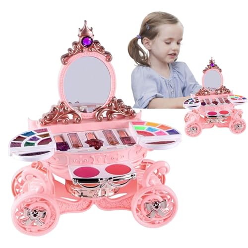 Schminkspielzeug für Kinder, waschbares Schminkspielzeug für Kinder | Mädchen spielen ein Make-up-Set mit Kosmetiktasche | Portable Finish Children Vanity Beauty Set für zu Hause von Genérico