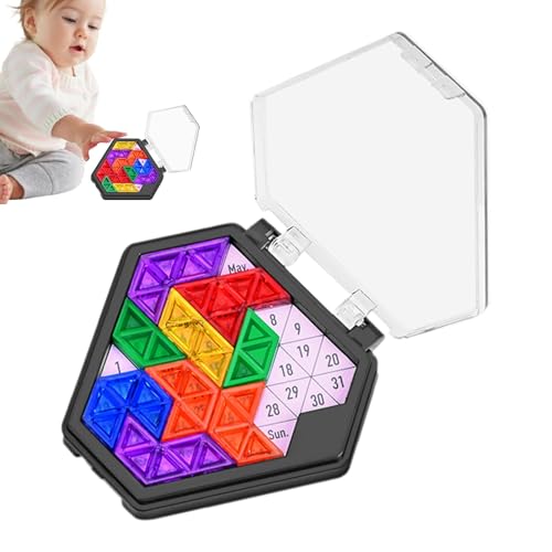 Sechseckige Puzzle, Puzzlespielzeug, Sechseckiger Kalender, Kreativer Wabenkalender, Puzzle, Spielzeug, Lernspielzeug für Kinder, Geometrisches Tangram für Ausflüge, Straße von Generico