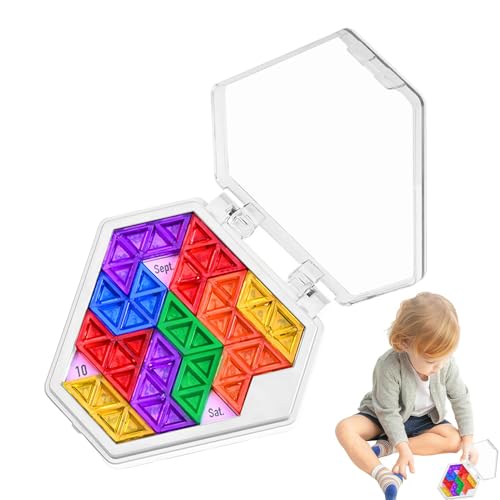 Sechseckiges Herausforderungspuzzle, Sechskant-Kalender-Puzzle, sechseckiges Puzzle mit Wabenmusterblöcken, pädagogisches Spielzeug für Kinder, geometrisches Puzzle von Genérico