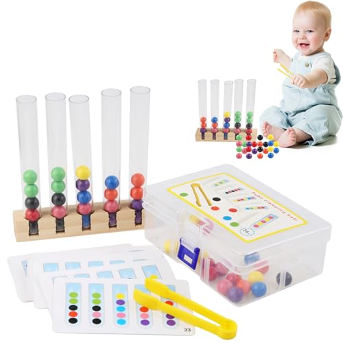 Spielzeug Kombination aus Holzperlen - Zangenspiel für Kinder, Feinmotorik, Montessari, lustige pädagogische Aktivität, kleine Kinder, sensorisches Spiel, ideal auf Reisen, El Hog Spielzeug Kombination aus Holzperlen - Zangenspiel für Kinder, Feinmotorik, Montessari, lustige pädagogische Aktivität, kleine Kinder, sensorisches Spiel, ideal auf Reisen, El Hog von Genérico