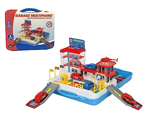 Spielzeuggarage für Kinder Polizeistation Spielzeug Playset Garage für Autos Garage mit zentraler Polizeibahn Playset Spiel Stadt für Autos klappbar im Koffer Car Service von Generico