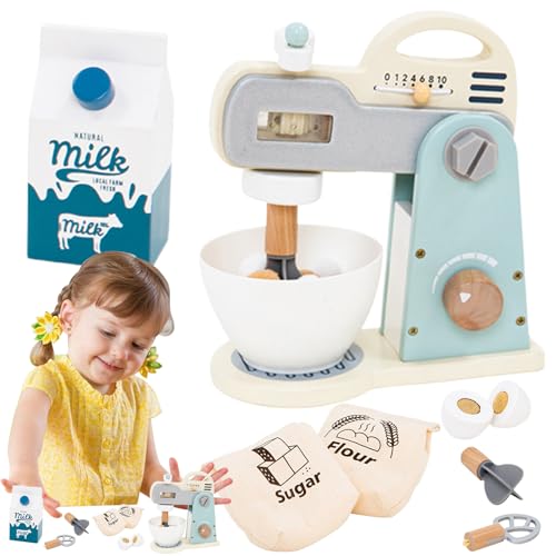 Spielzeugmixer, Zubehör für Mixer | Set aus Holzimitat | Küchenzubehör zum Backen für Kinder 3 4 5 Jahre Spielzeugmixer, Zubehör für Mixer | Set aus Holzimitat | Küchenzubehör zum Backen für Kinder 3 4 5 Jahre von Genérico