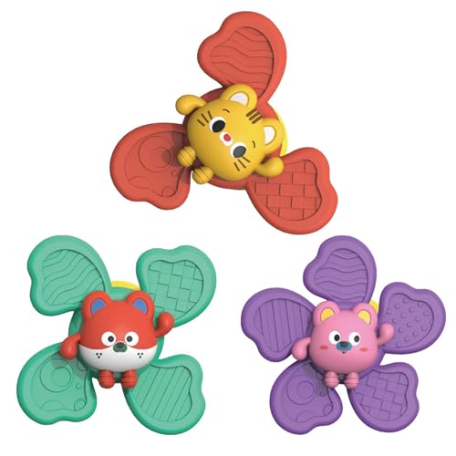 Spinners mit Saugnapf für Babys, Spinners mit Saugnapf, drehbares Spielzeug mit drehbarem Saugnapf, sensorisches Fidget-Spielzeug, Cartoon-Badespielzeug, pädagogisches Windmühle, von Genérico