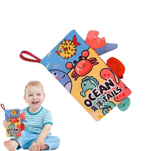 Stoffbuch | sensorisches Stoffbuch, Lernspielzeug mit Schwanz für frühes Lernen von 0 bis 3 Jahren, für Reisen im Auto und Kinderwagen Stoffbuch | sensorisches Stoffbuch, Lernspielzeug mit Schwanz für frühes Lernen von 0 bis 3 Jahren, für Reisen im Auto und Kinderwagen von Genérico