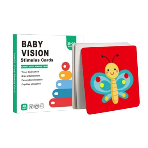 Visuelle Stimulationskarten, visuelle Stimulationskarten für Kinder, erhöhte Kinder-Lernkarten – Early Learning-Entwicklungsspiel für Kinder, interaktive visuelle Flash-Karten und von Generico