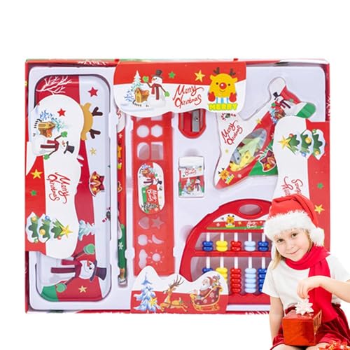 Weihnachtsschulbedarf für Kinder, Weihnachtsbriefpapier für das Klassenzimmer, Schulschreibwaren-Set für Kinder, stationäres Set für Schulklasse, Weihnachtszubehör von Genérico