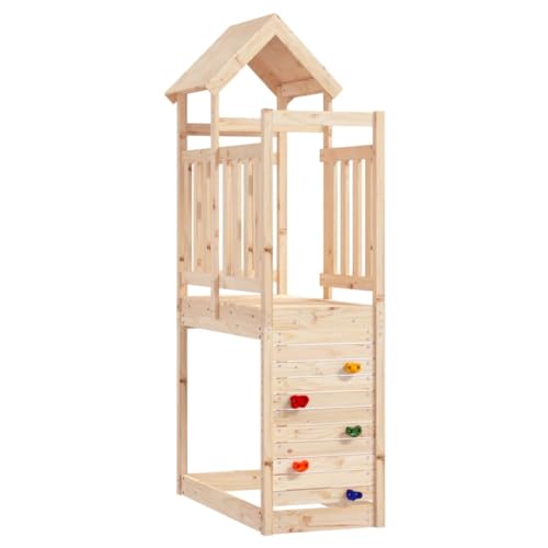 Wenjingqi-826550 Kinderhaus mit Kletterwand, Kiefernholz, 53 x 110,5 x 214 cm von Genérico