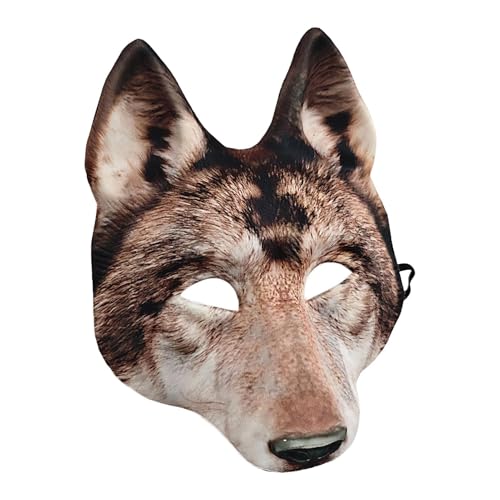 Wolfmaske für Erwachsene – Halloween-Zubehör, Zubehör für Wolf-Kostüme | Tiermaske Mardi Gras Maske für Halloween Karneval Kostüme Party Cosplay Kostüm von Genérico