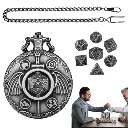 Zubehör für Rollenspiele, Gehäuse für Taschenuhr | lustige Steampunk-Brettspiele im Vintage-Stil | exquisite Retro-Uhr mit Würfelspiel für Familie, Freunde, Kollegen von Genérico