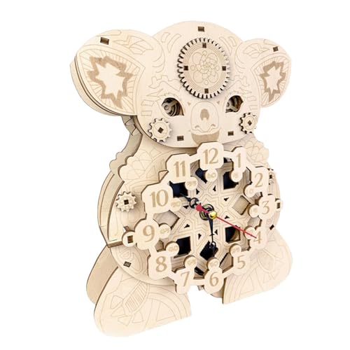 3D-Puzzle-Uhr, Koala-Uhr, Koala, 3D-Puzzle aus Holz, Anti-Stress-Spielzeug, Puzzles 3D für Erwachsene und Modell-Set, Koala-Uhr von Générique