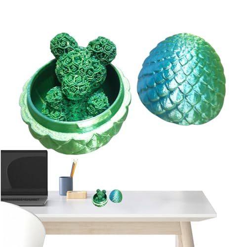 3D-gedruckter Bär, 3D-Drachenei – Rosa Bear Toys, 3D-gedruckte Tiere, Osterkorb in Form von Ostereiern, für Heimdekoration, Fidget Spielzeug für Enthusiasten, Jungen und F von Générique