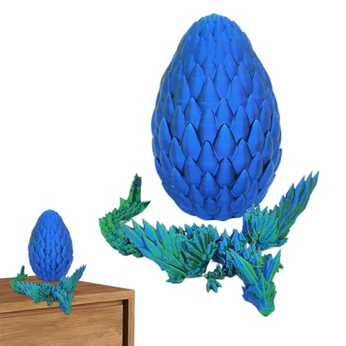 3D-gedruckter Drache mit Ei, Drache bedruckt in 3D in einem Ei, Gelenkdrache in einem Ei, Heimdekoration, Drachenspielzeug, Sammlerfiguren für und von Générique