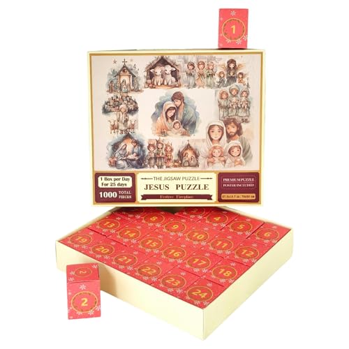 Adventskalender Puzzle Weihnachten Adventskalender Puzzle für Erwachsene 1000 x Weihnachtskalender Puzzle Weihnachtskalender Krippenszene | Bunte Puzzle Deko Konto von Générique