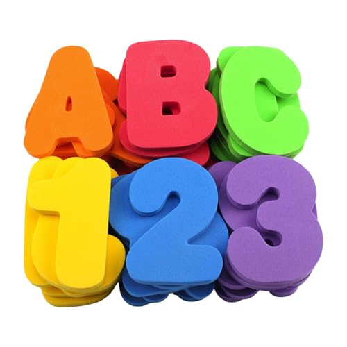 Alphabet Bath Toys – Lernschaumbuchstaben und Zahlen für Kinder, schwimmendes Badespielzeug | Set ABCs wasserdicht, bunt, lehrreich und lustig, Schaumstoff-Badespielzeug & Shower Toys für 1-3 Babys von Générique