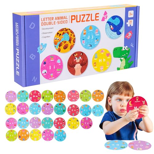 Alphabet Puzzle, Toddler Learning Jigsaw, 10,51 x 5,12 x 1,57 Zoll, doppelseitig Matching Game, farbenfrohes Lerndesign für Kinder, Klassenzimmer, Homeschool, Counting, Spelling Play Alphabet Puzzle, Toddler Learning Jigsaw, 10,51 x 5,12 x 1,57 Zoll, doppelseitig Matching Game, farbenfrohes Lerndesign für Kinder, Klassenzimmer, Homeschool, Counting, Spelling Play von Générique