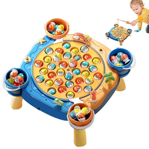 Angelspiel – Bildung Rotating Toddler Fish Board – praktisches magnetisches Angelspiel mit lustiger Musik, Lernspielzeug für Mädchen, Mädchen von 3 bis 5 Jahren Angelspiel – Bildung Rotating Toddler Fish Board – praktisches magnetisches Angelspiel mit lustiger Musik, Lernspielzeug für Mädchen, Mädchen von 3 bis 5 Jahren von Générique