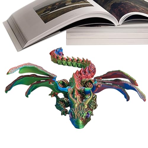 Articulated Dragon, 33 cm (13 Zoll) Fidget Dragon, Fidget Dragon mit Gelenken, Flying Dragon Toy, Flexibles Executive Desk Toys, Flying Dragon Toy mit flexiblen Gelenkverbindungen für Kinder von Générique