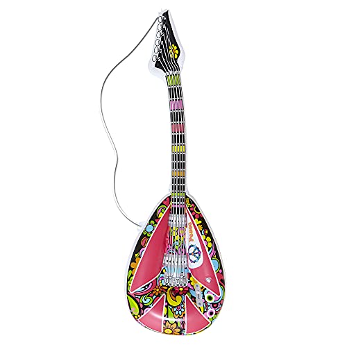 Widmann 04743 - Aufblasbare Hippiemandoline, Länge circa 105 cm, Gitarre, Flower Power, Musiker, Sänger, Karneval, Mottoparty von W WIDMANN MILANO Party Fashion