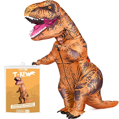 AirSuit® Aufblasbare Verkleidung XXL T-Rex | Dinosaurier Kostüm | Premium Qualität | Größe Erwachsene 160 bis 190cm | Polyester | Angenehm zu tragen | Strapazierfähig | Aufblassystem | OriginalCup® von Original Cup