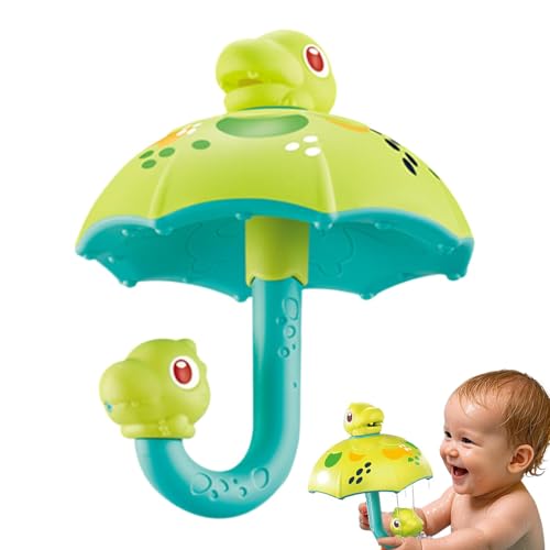 Baby-Badewanne mit Wasserpumpe – Badespielzeug für Babys mit Duschkopf | Babyparty Regenschirm, Dinosaurier-Kopfsprüher, rotierendes Badewasser | Anima-Duschland von Générique