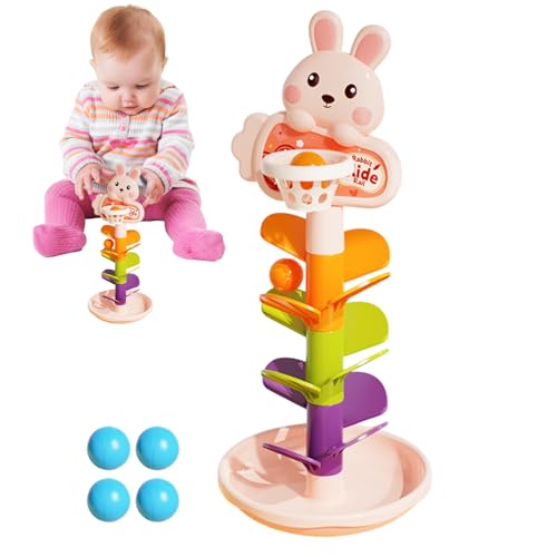 Babyspielzeug mit herunterfallenden Kugeln, drehbares Basketballspielzeug, Lernspiele zur Entwicklung mit Rampe, Rennen und Stapelturm für Kleinkinder, Mädchen und Kindergarten Babyspielzeug mit herunterfallenden Kugeln, drehbares Basketballspielzeug, Lernspiele zur Entwicklung mit Rampe, Rennen und Stapelturm für Kleinkinder, Mädchen und Kindergarten von Générique