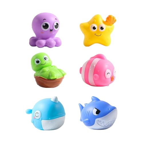 Bath Toys, Floating Sea Animal Plaything, Floating Bath Tub Toys with Colorful Lights, 6-teiliges interaktives Preschool Learning Set für Baby-Badezeit, Poolpartys und Badspaß von Générique