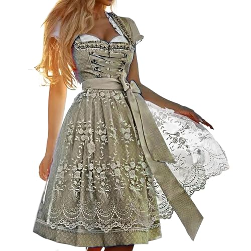 Bayerisches Damen-Outfit, traditionelles Kleid, kurz, für Damen, 3-teilig, Oktoberfest, Bayerisches Kostüm, Kellnerin, Festival, niedlich, Midi, Kostüm, Kleid, verstellbar, Rock, große Größe, für Bayerisches Damen-Outfit, traditionelles Kleid, kurz, für Damen, 3-teilig, Oktoberfest, Bayerisches Kostüm, Kellnerin, Festival, niedlich, Midi, Kostüm, Kleid, verstellbar, Rock, große Größe, für von Générique