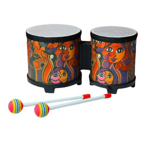 Bongo Drums für Erwachsene, Bongo Drum | Musikspielzeug für Percussionsinstrumente mit niedlichem Handtrommel – niedliche Musikinstrumente aus mit 2 bunten Stäbchen, Geschenk zum Geburtstag oder von Générique