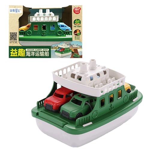 Bootsspielzeug für Kleinkinder, Modellboot, Transportschiff, Transportschiffspielzeug für Kleinkinder, pädagogisches Transportschiffmodell mit 4 kleinen Autos von Générique