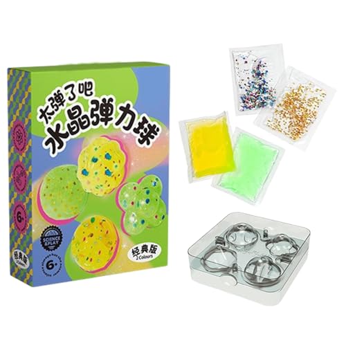 Bouncy Ball Making Kit, Handmade Bouncing Balls with Glitter Powder, Interactive Eltern-Kind-Ball Toys, Science Craft Projekte für und Mädchen, handgefertigt, Bouncy Ball Kit, Glitter Powder von Générique