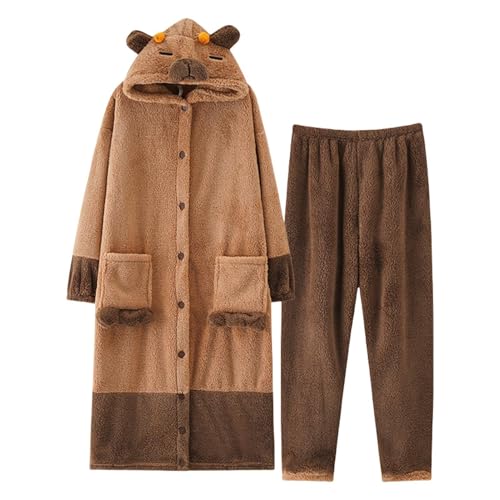 Capybara Kostüm Pajamas, Cosplay Pajamas für Erwachsene, Tier Pajamas Cosplay, Capybara Cosplay Outfit, Sleeping Animal Pajamas, Soft Capybara Pajamas, Cozy Capybara Onesie, Tier Jumpsuit Pajamas von Générique