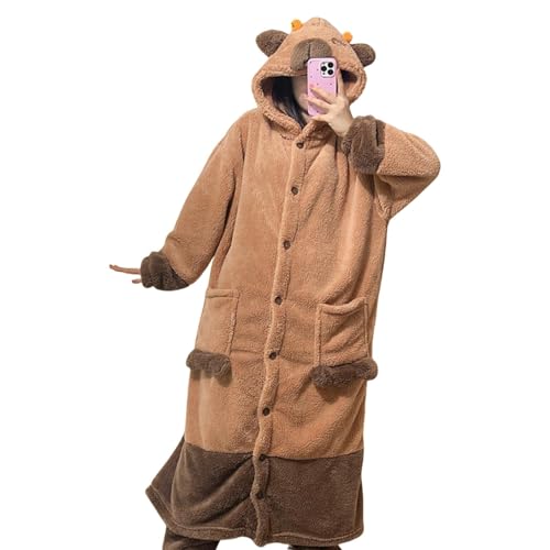 Capybara Kostüm Pajamas, Cosplay Pajamas für Erwachsene, Tier Pajamas Cosplay, Capybara Cosplay Outfit, Sleeping Animal Pajamas, Soft Capybara Pajamas, Cozy Capybara Onesie, Tier Jumpsuit Pajamas von Générique