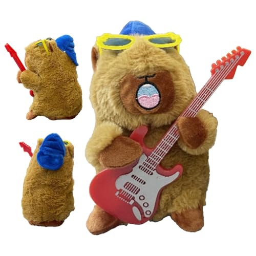 Capybara Plüschtier | Lustiges elektrisches Spielzeug | Sprachaufnahme-Spielzeug, elektrische Plüschtiere, weich mit Gitarre für Schlafzimmer, Dekoration von Générique