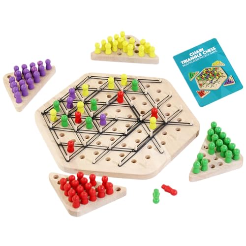 Chain Chess, Chain Triangle Chess Game, Desktop Board Game, Family Interaction Game, Triangle Chess Games, Geometry Desktop Games, Rubber Band for Family, 2 to 4 Players von Générique