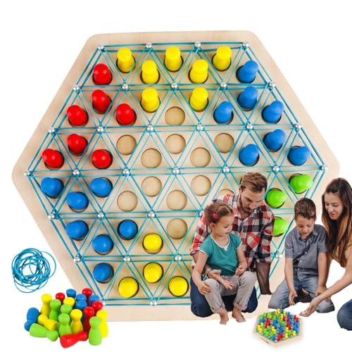 Chain Triangle Chess Game, Family Board Games for Kids and Adults, Triangular Rubber Band Strategy Plaything, Fun and Engaging Game for Children and Family Gatherings von Générique